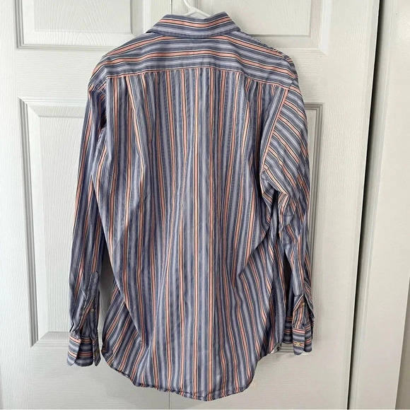 Peter Millar Men's Size Large Blue Long Sleeve Button Up Plaid Shirt 100% Cotton - Picture 5 of 5